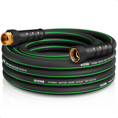 Heavy Duty Garden Hose 20ft, NON-EXPANDABLE Flexible Water Hose, Kink Resistant Lightweight Hybrid Hose, Leakproof Hose Male to Female Fittings