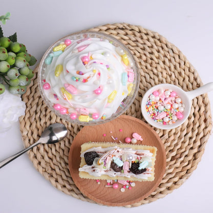 Summer Ice Cream Sprinkles for Cake Decorating, Pastel Popsicle Sugar Baking Edible Cupcake, Cookie, Donut Toppers and Birthday Party Supplies