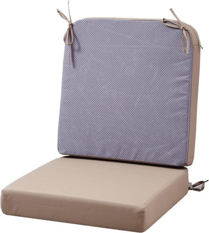 19 x 19 Inch Outdoor Seat Cushions for Patio Furniture with Non Slip and Ties Waterproof & UV Resistant Round Corner Outdoor Chair Cushions Replacement Set of 2, Khaki