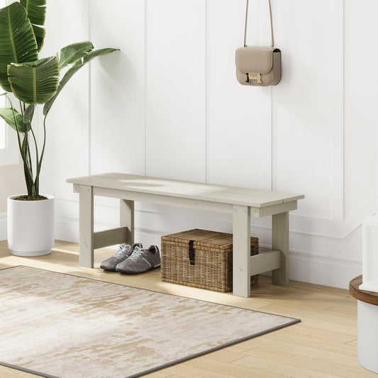 Garden Bench, Front Porch Bench Entryway Park Bench, Patio Backless Garden Seat for Outdoors/Indoor, Low Farmhouse Bench, Sand