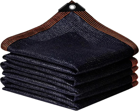 QLOFEI 60-70% Shade Cloth with Grommets, Sunblock Shade Sail Mesh Tarp for Plant Greenhouse, Easy to Hang Shade Cloth for Patio Kennel Chicken Coop Lawn Garden Shade Neting Cover, 10x15 FT