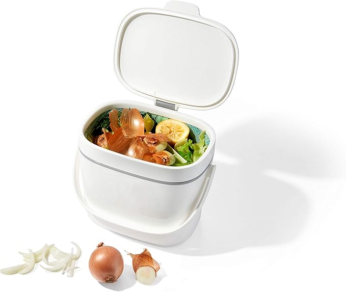 OXO Good Grips EASY-CLEAN COMPOST BIN - WHITE - 1.75 GAL/6.62 L