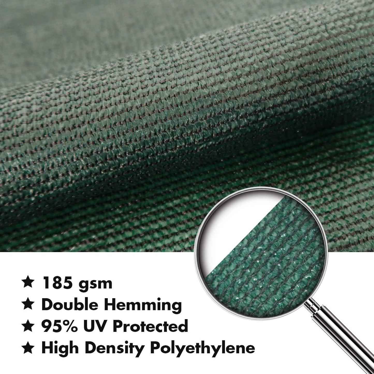 KANAGAWA 14'X16' Dark Green Custom Size Sun Shade Sail Rectangle UV Block Canopy Cover for Patio Backyard Lawn Garden Outdoor (Customized Available)