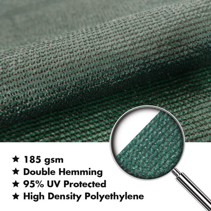 KANAGAWA 14'X16' Dark Green Custom Size Sun Shade Sail Rectangle UV Block Canopy Cover for Patio Backyard Lawn Garden Outdoor (Customized Available)