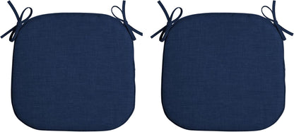 Arden Indoor/Outdoor Foam Seat Pad, 2 Pack, 17 x 16, Patio Cushion, Water Repellent, Fade Resistant, Foam Cushion Sapphire Blue Leala