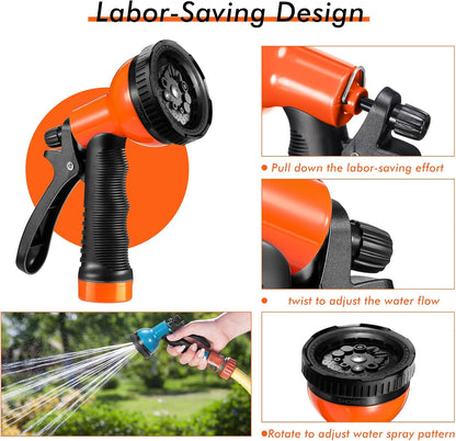 4 Pcs Garden Hose Nozzle Sprayer 10 Adjustable Watering Patterns Heavy Duty High Pressure Water Gun for Watering Plants Washing Cars and Showering Pets