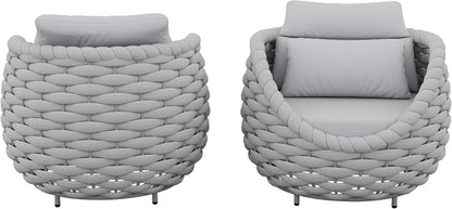 TWT 4 Pieces Patio Sofas, All-Weather Teslin Rope Balcony Furniture with Cushions & Pillows, Patio Couch Outdoor Patio Furniture Set for Indoor, Balcony, Backyard, Deck, Poolside, Grey