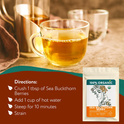Super Value Pack - Organic Sea Buckthorn Berry Tea 5 LB - Seabuckthorn, Seaberry, Espino Amarillo