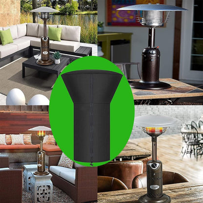 SIRUITON Tabletop Heater Cover Waterproof with Zipper Water-Resistant 22 Inch Round Stand-Up Table Top Patio Heater Cover 420D Black