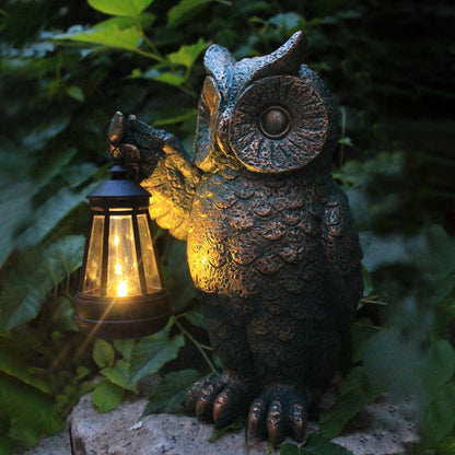 Garden Statues Outdoor, owl Figurines Decorated with Solar Lights, Unique Christmas Birthday Gifts for Moms, Grandmas, Women, Wives, Sisters