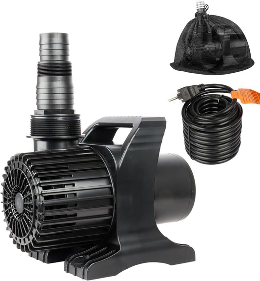 OYO WATER Outdoor Extra Large 11800gph-850W 32.8FT Pond Water-fall & Kio Fish Fountain-s& Garden Pump Submersible IPX8: Long 32.8FT Cord Smart-er&Quieter Duck&Yard&Patio Ponds Pumps,1 Barrier Pump Bag