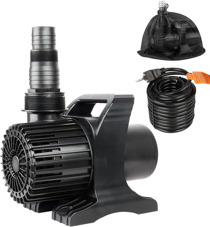 OYO WATER Outdoor Extra Large 13800gph-1100W 32.8FT Pond Water-fall & Kio Fish Fountain-s& Garden Pump Submersible IPX8:Long 32.8FT Cord Smart-er&Quieter Duck&Yard&Patio Ponds Pumps,1 Barrier Pump Bag