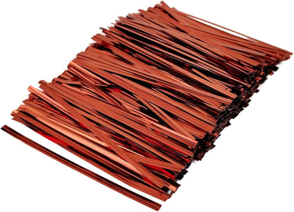 800 Pcs Metal Twist Ties 4 Inches Twist Straps for Bread Bags Candy Bags Snack Bags Halloween Party Cake Favor (Red)