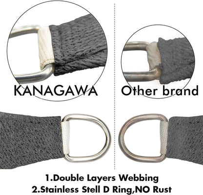 KANAGAWA Sun Shade Sail 12'x12'x17' Dark Gray Triangle UV Block Canopy Awning Shelter Fabric Cloth Screen for Outdoor Patio Garden Backyard