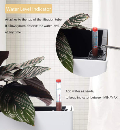 SAROSORA 14" Rectangle Self Watering Planter with Water Level Indicators for Plants & Flower Home Garden Outdoor Indoor Succulent | Herb pots | Window Box (1, White)