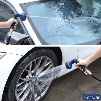 FANHAO Garden Hose Nozzle 100% Heavy Duty Metal Water Hose Sprayer with 8 Spray Patterns, High Pressure Spray Nozzle with Thumb Control, On Off Valve for Watering Plants, Washing Cars & Pets, Blue