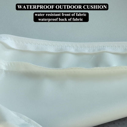 20x20 inch Patio Chair Cushions Non Slip Bottom Chair Pad with Ties Waterproof Square Outdoor Seat Cushion Replacement for Garden Swing Furniture Set of 2, White