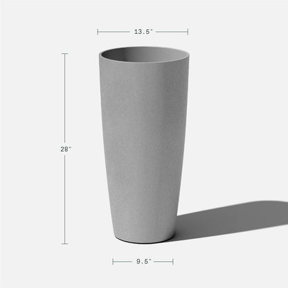 Veradek Mason Series Vega Planter - Round Tall Planter for Indoor or Outdoor Porch/Patio | Made from Plastic-Stone Composite with Drainage Holes | Modern Décor for, Flowers, Interior Plants