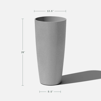 Veradek Mason Series Vega Planter - Round Tall Planter for Indoor or Outdoor Porch/Patio | Made from Plastic-Stone Composite with Drainage Holes | Modern Décor for, Flowers, Interior Plants