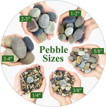 5lbs Natural River Rocks for Plants, 3/8" Aquarium Gravel Decorative Polished Mixed Pebbles for Fish Tank, Gardening, Flower Pots, Vase Fillers, Indoor Water Fountains, Landscaping