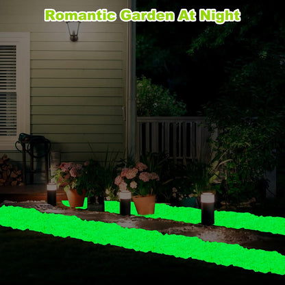 2000pcs 5-8mm Green Glow Stones for Outdoors Bulk Outdoor Garden Glow Pebbles Aquarium Luminous Stone for Walkways Driveway Yard Plant Pots