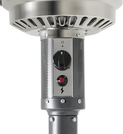 Amazon Basics 46,000 BTU Outdoor Propane Patio Heater with Wheels, Commercial & Residential, Slate Gray, with Water Tank, 32.1 x 32.1 x 91.3 inches (LxWxH)