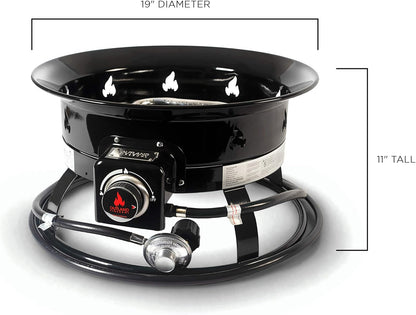 Outland Living Portable Propane Fire Pit, 19-inch, 58,000 BTU with Fire Pit Cover & Carry Kit, Smokeless Gas Firebowl | Perfect for Camping, Patio, Backyard, Tailgating, Deck, RV| Black 893 Deluxe