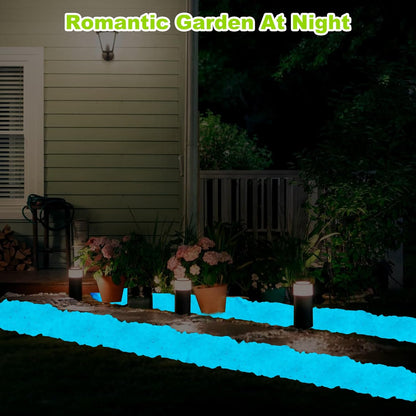 800pcs 5-8mm Bule Glow in The Dark Garden Pebbles Stones 5-8mm Luminous Stones Glow in The Dark Rocks Outdoor Glow Pebbles Aquarium Rocks for Garden Path Walkway Yard Fish Tank Plant Pots