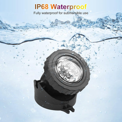 Cold White Pond Lights, Super Bright LED Underwater Submersible Landscape Spotlights, Switch Control IP68 Waterproof Fountain Lights for Fish Aquarium Tank Garden Yard Pool (Set of 3)