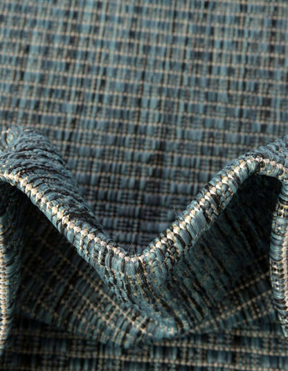 Unique Loom Outdoor Solid Collection Area Rug (5' 3" Square Teal/Navy Blue)