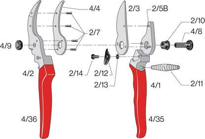Felco F4 Pruning Shears – 9.25" Swiss-Made Garden Clippers for Pruning | Hand Pruners for Gardening | Garden Tool Cutter with Precision Bypass Blade, Aluminum Body, Replaceable Parts, Nut/Bolt Model