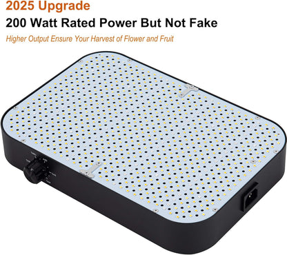 FECiDA 2025 Upgrade Professional LED Grow Light 200 Watts Actual Power, 2x2 ft Grow Gent Light for All Growth Stages, Higher Output, Dimming Function Makes Greater Harvest and Saving Money