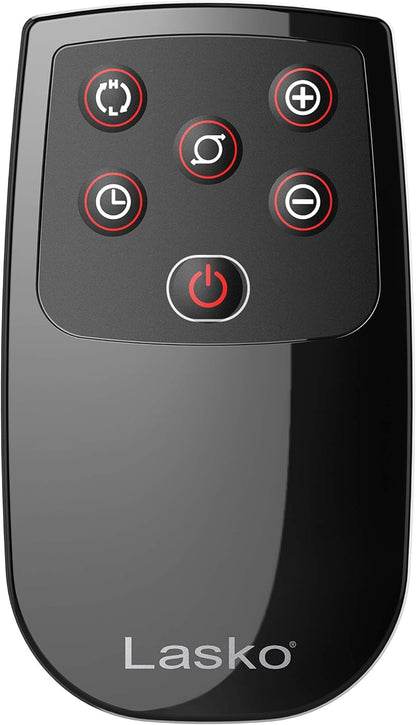 Lasko Oscillating Designer Ceramic Tower Space Heater for Home with Adjustable Thermostat, Timer and Remote Control, 16 Inches, 1500W, 6435