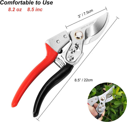 TONMA Pruning Shears [Made in Japan] Professional 8 Inch Premium Plant Garden Scissors Secateurs with Ergonomic Handle, Gardening Gifts Bypass Hand Pruners Branch Gardening Clippers for Plants