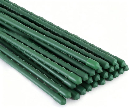 Xiny Tool Garden Stakes, 15 Pack 8 FT Steel Plant Garden Tomato Stakes with Plastic Coat for Climbing Plants (96 Inch)