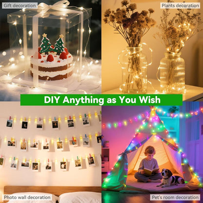 200 LED Christmas Fairy Lights Color Changing, 66 FT 35 Colors Halloween String Lights with Remote, Purple Orange LED Fairy Lights for Bedroom Halloween Xmas Wedding Home Party Indoor Decor