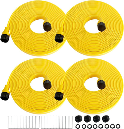 Sprinkler Hose 15 ft 4-Pack, Flexible Short Sprinklers Soaker Hose 60 ft for Yard, Lawn Drip Irrigation Hose System for Garden Watering (15 ft 4-Pack)