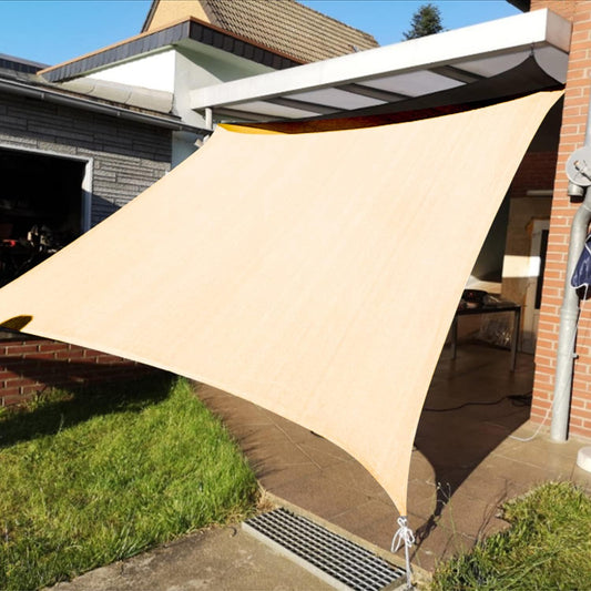 KANAGAWA 6'X8' Cream Custom Size Sun Shade Sail Rectangle UV Block Canopy Cover for Patio Backyard Lawn Garden Outdoor (Customized Available)