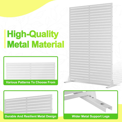 Outdoor Privacy Screen,72" H×47" W Metal Privacy Screen, Freestanding Privacy Fence Panels for Patio