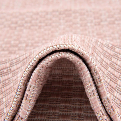 Unique Loom Collection Casual Transitional Solid Heathered Indoor/Outdoor Flatweave Area Rug (10' 8" Square, Whisper Pink/Ivory)
