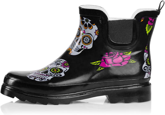 NORTY - Womens Ankle Rain Boots - Ladies Waterproof Winter Spring Garden Boot runs ½ size large