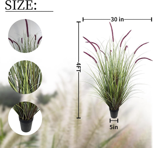 Artificial Plant 47in(2pack) Tall Artificial Grass Plant,Faux Plants Indoor Home Decorative Artificial Plants & Flowers in Pot Fake Plant, House Plant Indoor