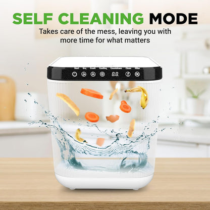 NutriChef Electric Kitchen Composter | 3 Quart Food Recycler | Food Waste Compost Bin for Countertop | 1 Button to Compost, Easy to Clean Composter Bucket | Low Noise, Odorless & Auto Clean | White