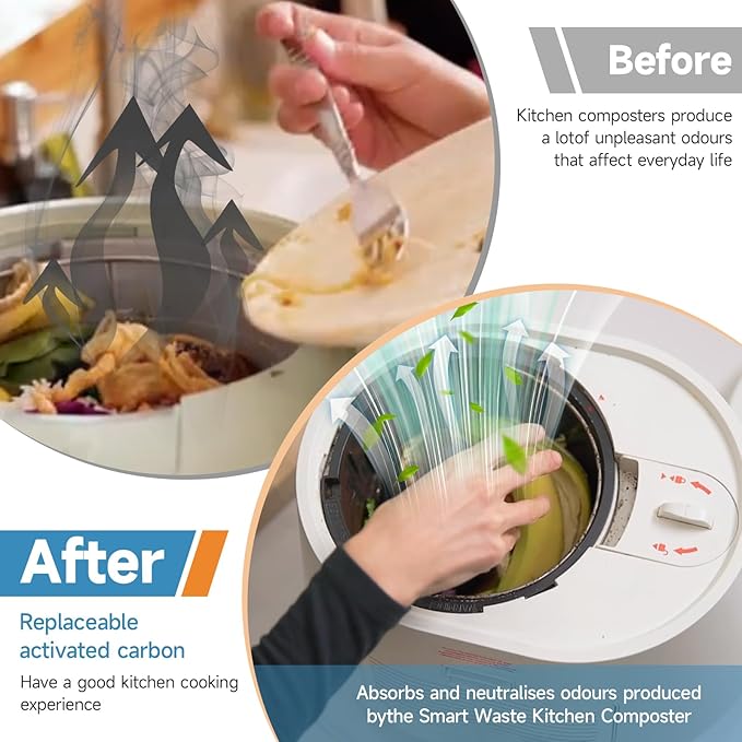 4 Pack Charcoal Refills for Lomi Smart Waste Kitchen Composter, 2.0 Pounds (Activated Charcoal Filters Keep Your Kitchen Smelling Fresh and Odour-Free)
