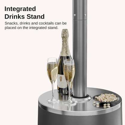 EAST OAK 55,000 BTU Patio Heater with Sand Box, Table Design, Thicker Stainless Steel Burner, Wheels, Triple Protection System, Propane Outdoor Heater for Home and Residential, Commercial Grade, Grey