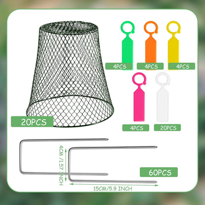 20 Pcs 9×9inch Chicken Wire Plant Covers Wire Garden Cloches Chicken Wire Cloche Plant Protector Metal Heavy Duty Garden Plant Cloche for Keeping Bunnies Chicken Squirrels Birds Other Out