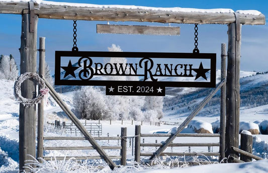 Custom Metal Family Name Farmhouse Sign, Last Name Sign for Farm, Farm Address Sign, Ranch or Farm Signs Indoor Outdoor Personalized, Farmhouse Signs Wall Decor, Farm Sign,