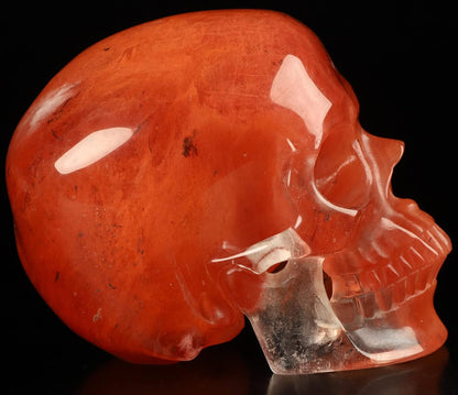 Skullis 5.0" Smelted Quartz Super Realistic Crystal Skull, Hand Carved Gemstone Fine Art Sculpture, Reiki Healing Stone Statue.2026 Z8
