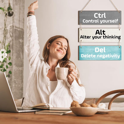 Office Wall Decor Inspirational Wall Art for Motivational Plaques Rustic Wooden Hanging Decor Positive Saying Quote Sign Art for Home Office Living Room(Green)
