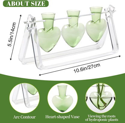 Plant Terrarium Propagation Stations with Wooden Stand Birthday Gifts for Women Plant Stand Indoor Office Home Decor